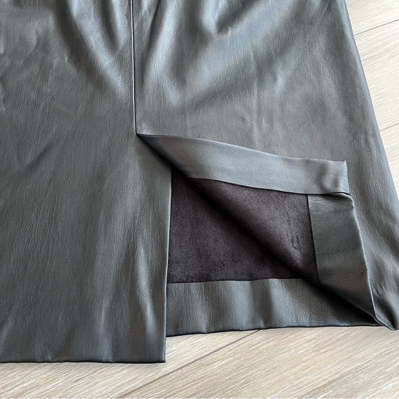 ZARA Black Faux Leather Pencil Skirt, Vegan, XL - Picture 7 of 12
